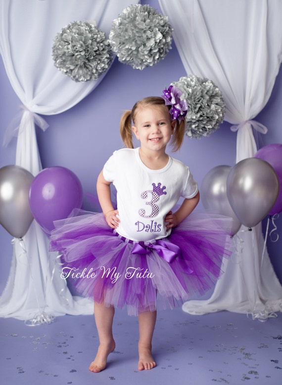 Purple Princess Birthday Tutu Outfit-Purple Princess Party Tutu set-Purple Princess Party Outfit- *Bow Not Included*