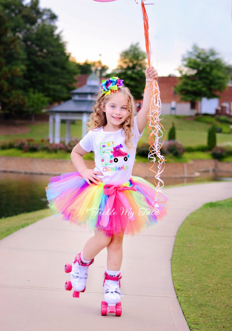 Roller Skate Themed Birthday Tutu Outfit-Skating Party Birthday Tutu Set-Roller Skate Party Outfit Bow NOT Included image 1