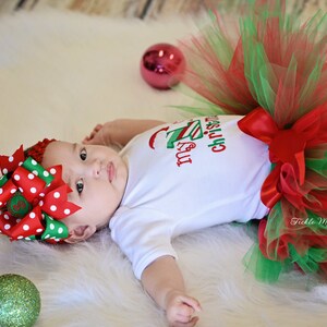 My First Christmas Tutu Outfit-My First Christmas Tutu Set-Baby's First Christmas Bow NOT Included image 4