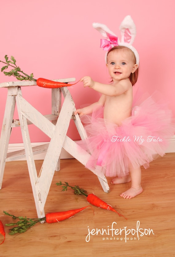 Little Bunny Tutu Costume With Bunny Ears and Removable Bunny Tail