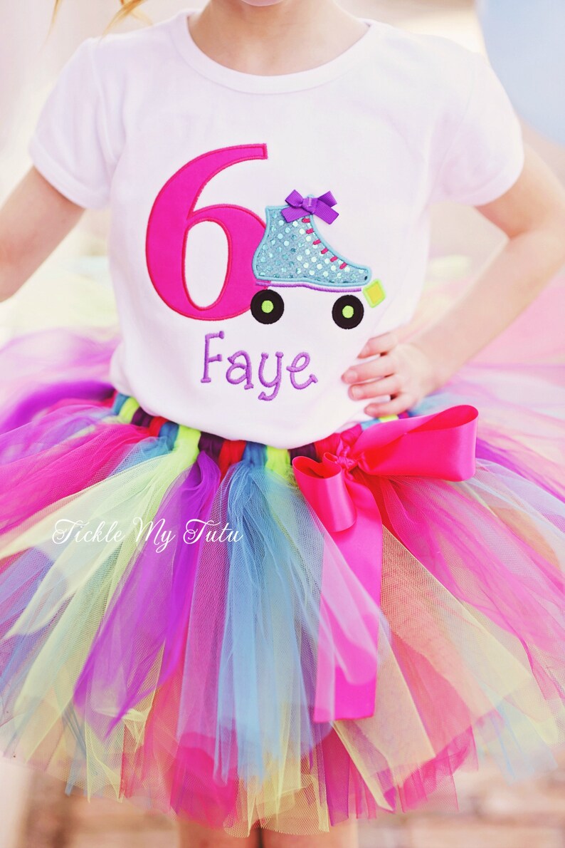 Roller Skate Themed Birthday Tutu Outfitskating Party Etsy