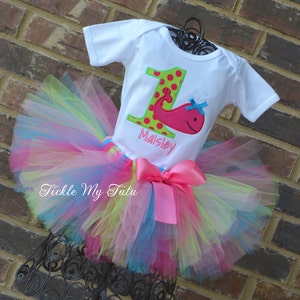 Whale Themed Birthday Tutu Outfit-Ocean Themed Birthday Tutu Outfit-Under the Sea Birthday Tutu Set