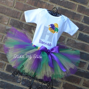 Mardi Gras Tutu Outfit-Mardi Gras Initial Jester Hat Tutu Outfit-My First Mardi Gras Outfit-Mardi Gras Pageant Outfit-Mardi Gras Tutu Set