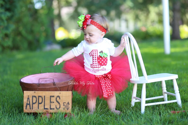 Apple Of My Eye Birthday Tutu Outfit-Apple Orchard Birthday Tutu Set-Apple Birthday Tutu Set *Bow NOT Included* image 2