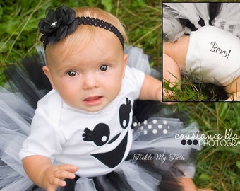 Ghost Tutu Halloween Costume-Baby Girl Ghost Costume-Ghost Tutu Costume-My First Halloween Outfit-Ghost Tutu Outfit *Headband NOT Included*