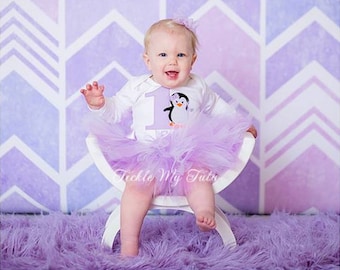 Lilac Penguin Themed Winter ONEderland Winter Themed Birthday Tutu Outfit-Penguin Birthday Tutu Set-Penguin Tutu Set *Bow NOT Included*