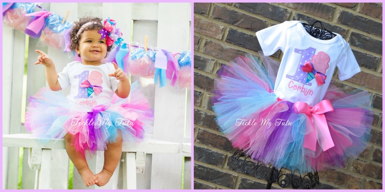 Cotton Candy Cutie Birthday Tutu Outfit-Carnival Birthday Tutu Outfit-Circus Birthday Tutu Outfit *Bow NOT Included*