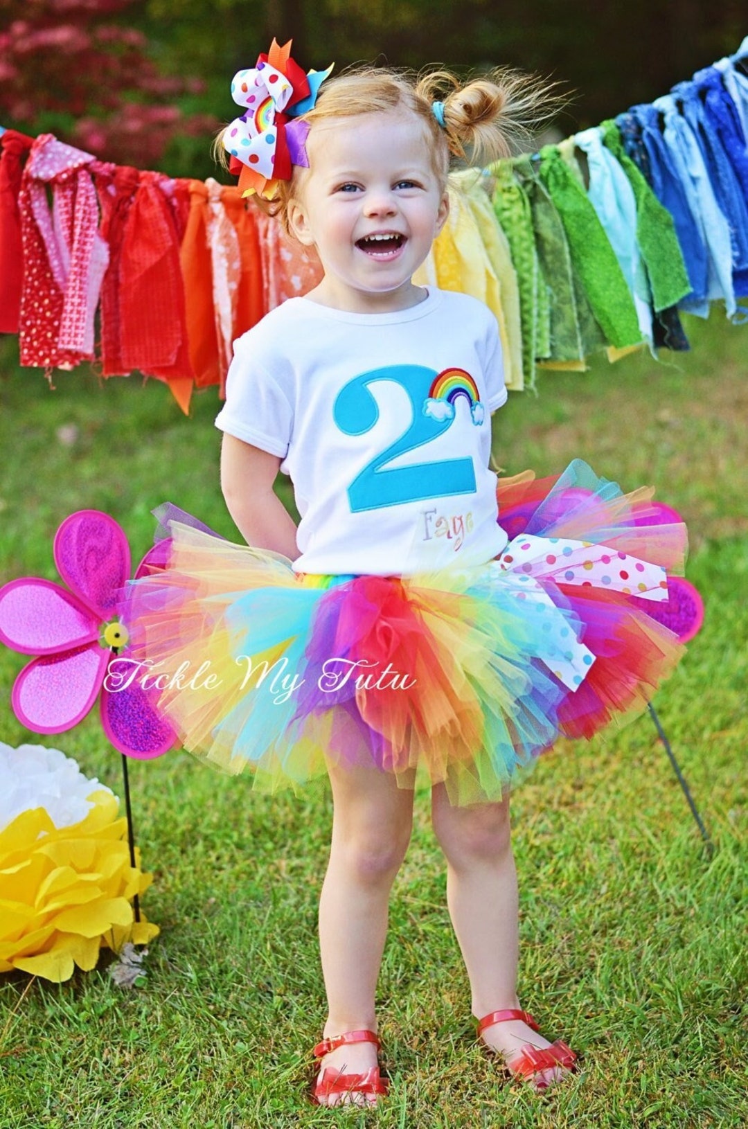 Over the Rainbow Birthday Number Tutu Outfit-rainbow Birthday - Etsy