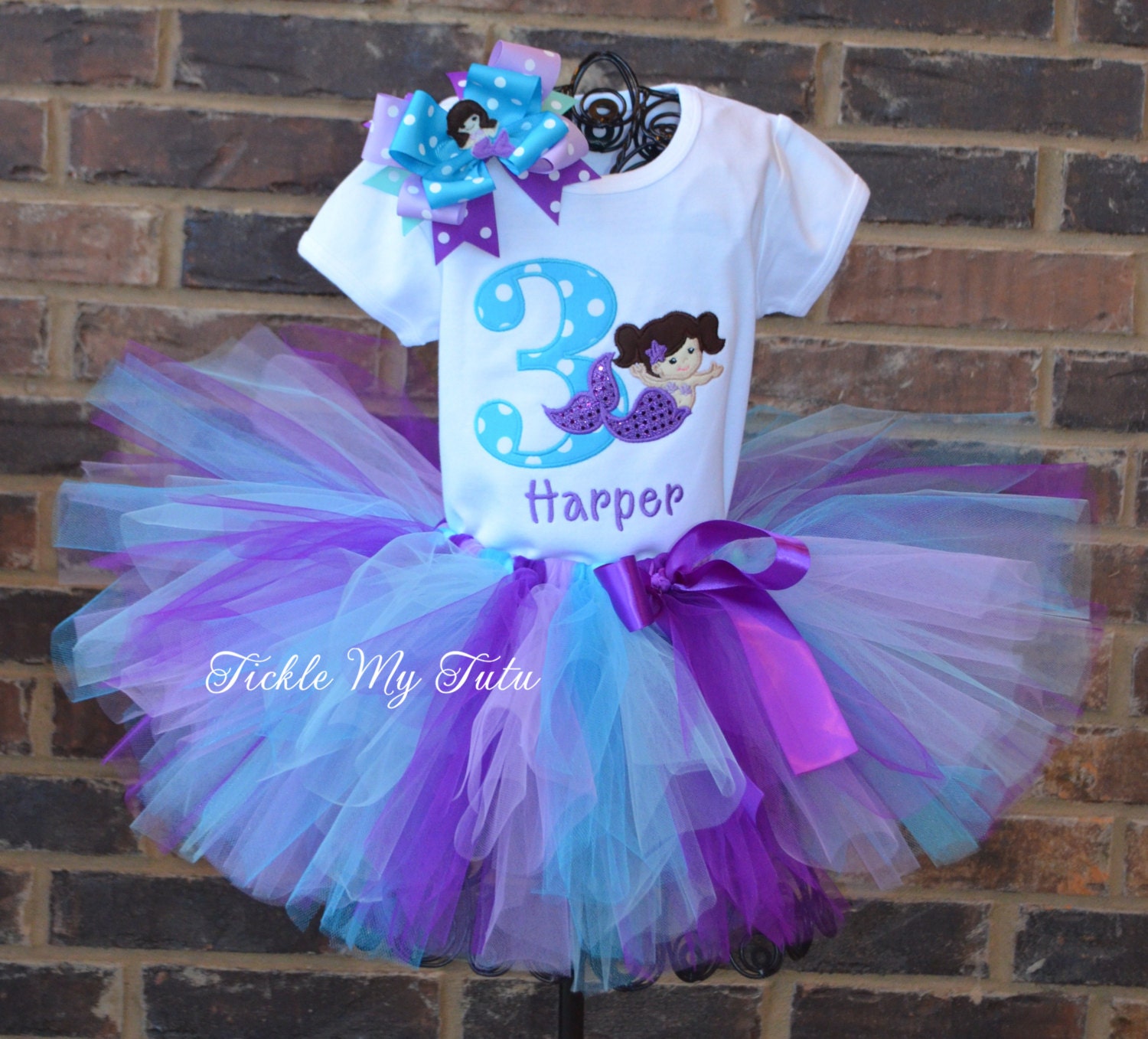 Traje de tutu de cumpleanos de sirena Conjunto de tutu de cumpleanos de sirena Traje de fiesta de sirena Traje de cumpleanos de sirena Arco NO incluido Etsy Espana