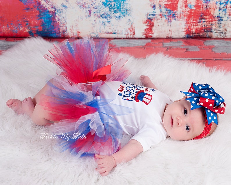 My First Fourth Of July Tutu Outfit-4th of July Pageant Outfit-4th of July Tutu Outfit Bow NOT Included image 3