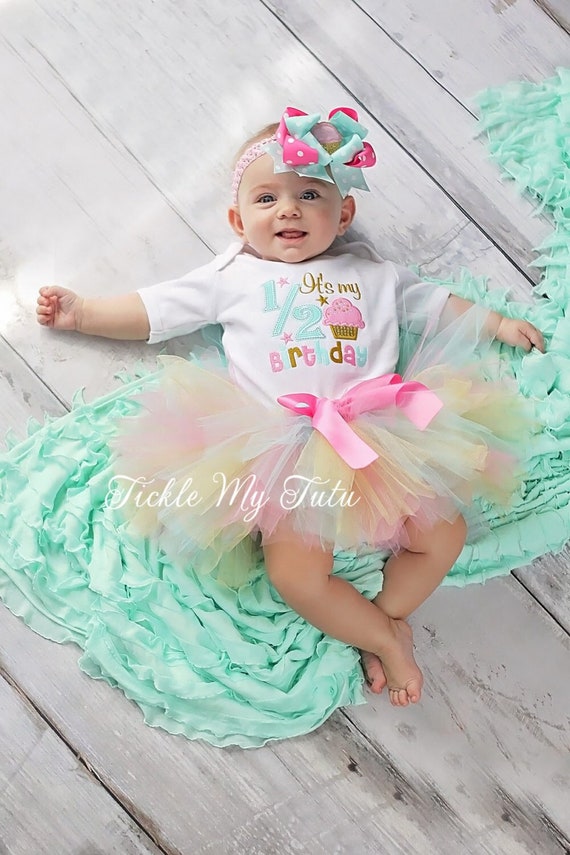 half birthday tutu dress Baby Girl Half Birthday Outfit: Red Tutu, Bodysuit, Headband Set (mouse  Theme)
