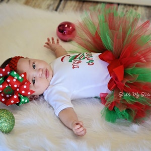 My First Christmas Tutu Outfit-My First Christmas Tutu Set-Baby's First Christmas Bow NOT Included image 2