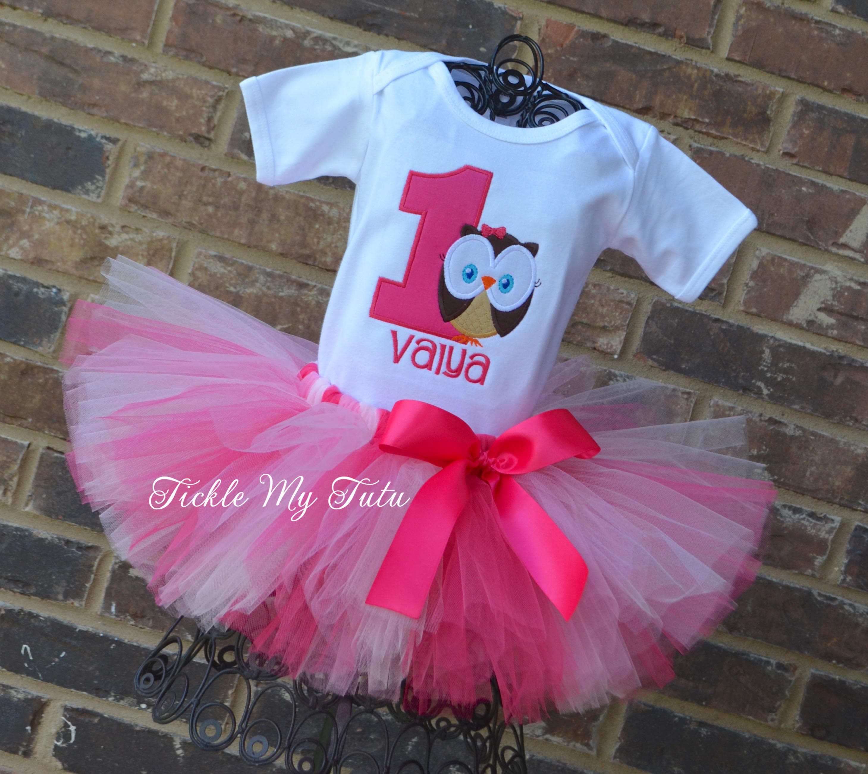 Owl Birthday Outfit-Whoo's One Owl Tutu Oufit-Owl Themed Birthday Outfit-First Birthday Owl Tutu