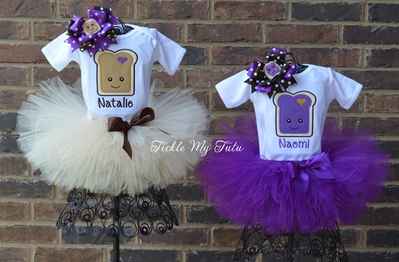 Peanut Butter And Jelly Twin Girls Tutu Set Peanut Butter And Etsy
