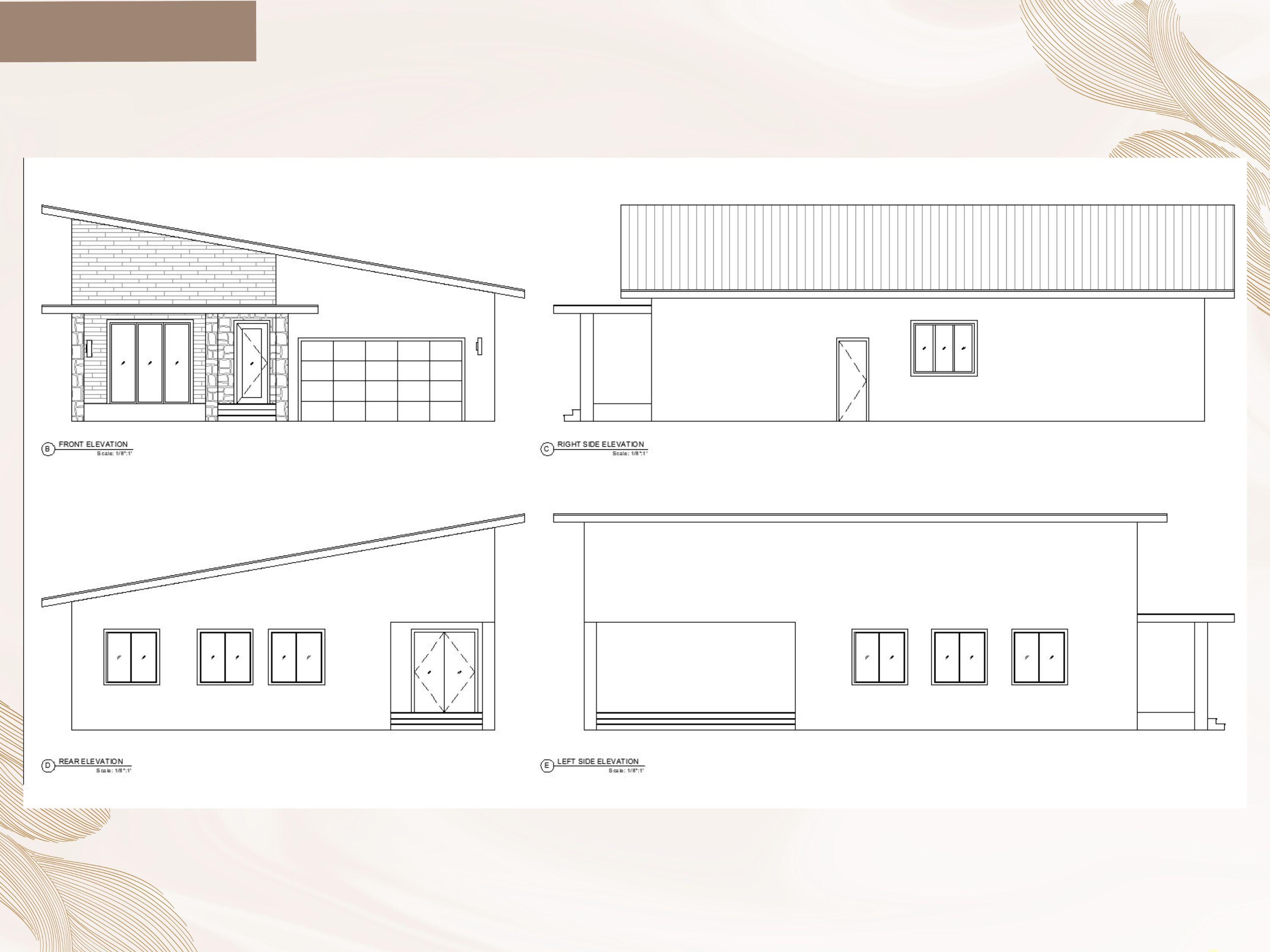 3 Bedroom House Plan With 2 Car Garage | 42ft X55ft | PDF & CAD File - Etsy