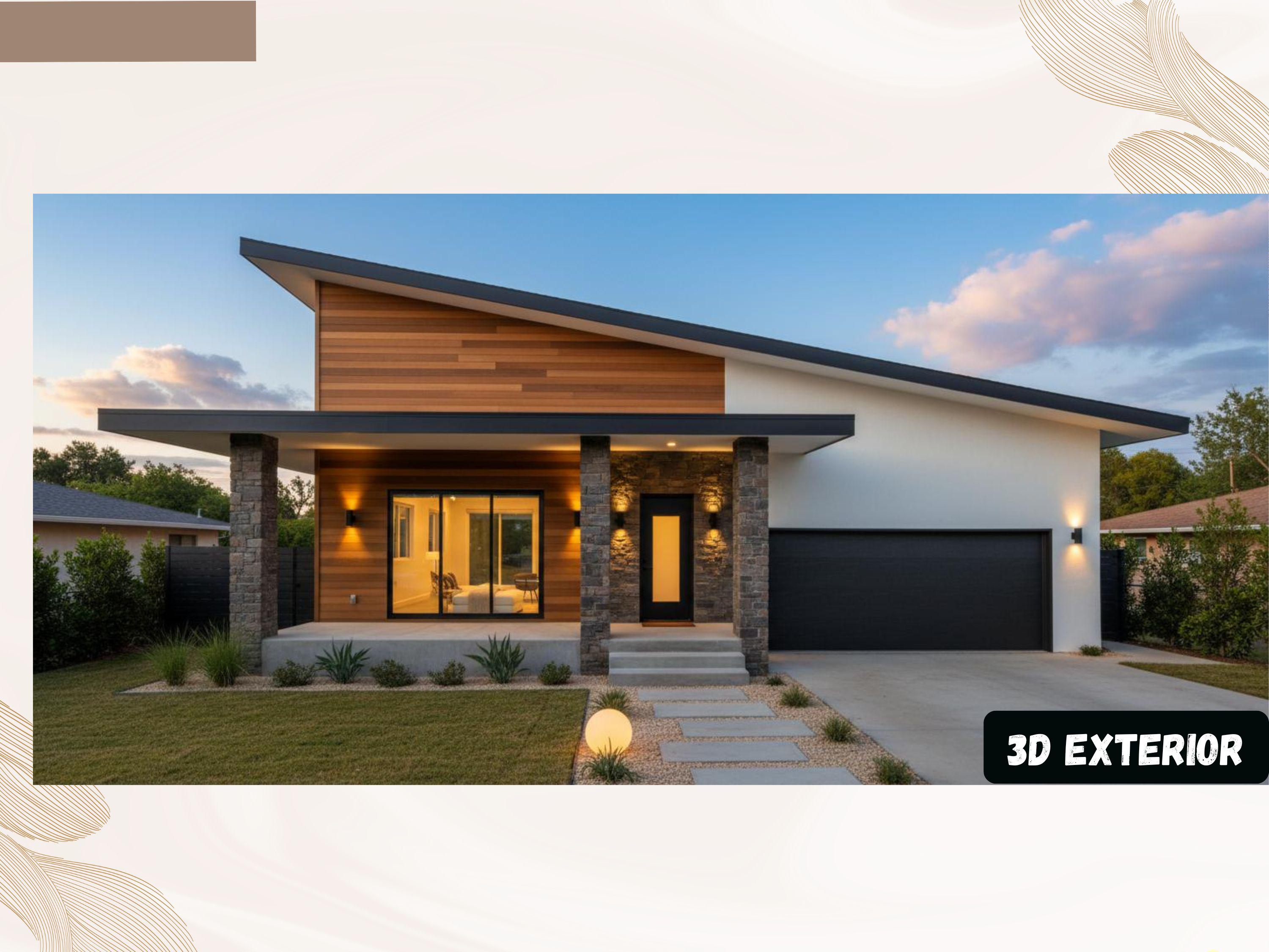 3 Bedroom House Plan With 2 Car Garage | 42ft X55ft | PDF & CAD File - Etsy