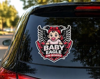 Adesivo "Baby Girl Eagle On Board" / Adesivo per auto "Baby Girl Albanian" / Adesivo in vinile con simpatica aquila albanese (DTF)