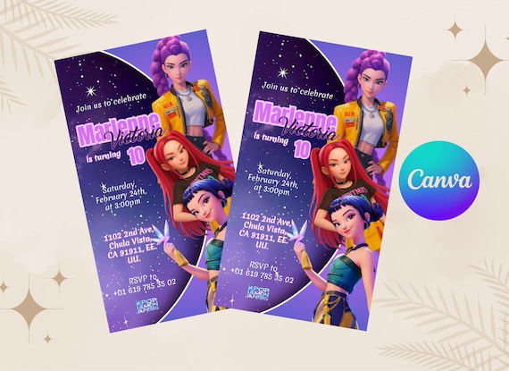 Mira, Rumi & Zoey  Invitation Editable Template | Boy or Girl Invite | Baby Shower Reveal Party | Instant Download Canva Template