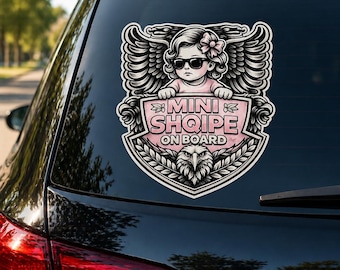 Mini adesivo Shqipe On Board / Adesivo per auto con bambina albanese / Adesivo in vinile con aquila albanese (DTF)