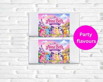 My Little Pony födelsedagspresentförpackning med chokladkakor, personliga festgåvor (digital nedladdning)