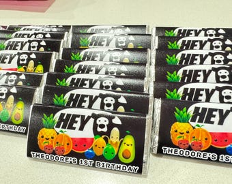 Dancing fruits   Personalised Party Chocolate Wrappers (including  chocolates)