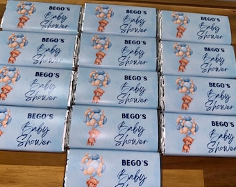 Bear blue theme  Personalised Party Chocolate Wrappers (including  chocolates)