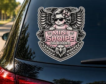 Mini Shqipe On Board Sticker | Albanian Baby Girl Car Decal | Cute Albanian Eagle Vinyl Decal (DTF)