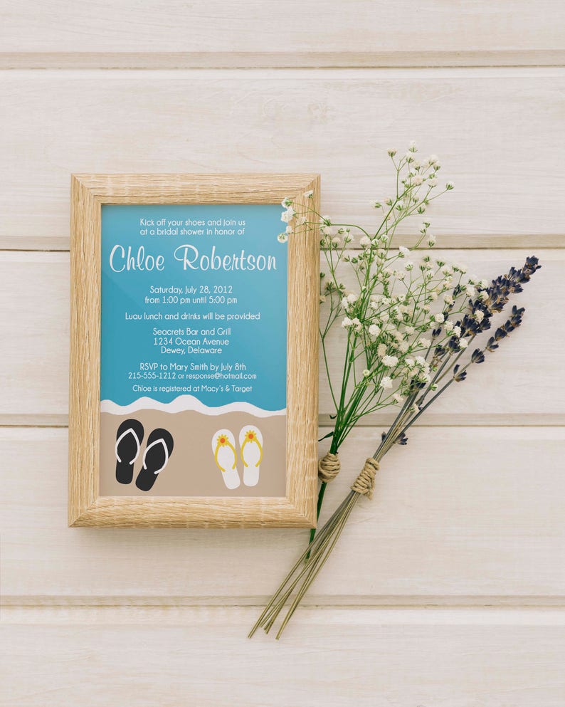 Beach Themed Picture Frames 5x7 Frame Ideas Beach Themed Bridal Shower Invitation Ocean