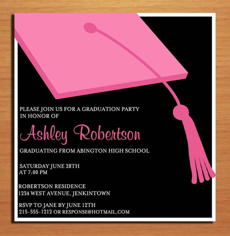 University Graduation Clapboard Hat Graduation Invitation College Graduation Invite Printable Graduation Invites High School Graduation