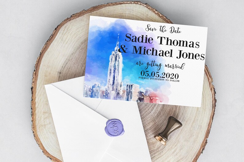New York Wedding Invitation New York City Wedding Statue of Etsy