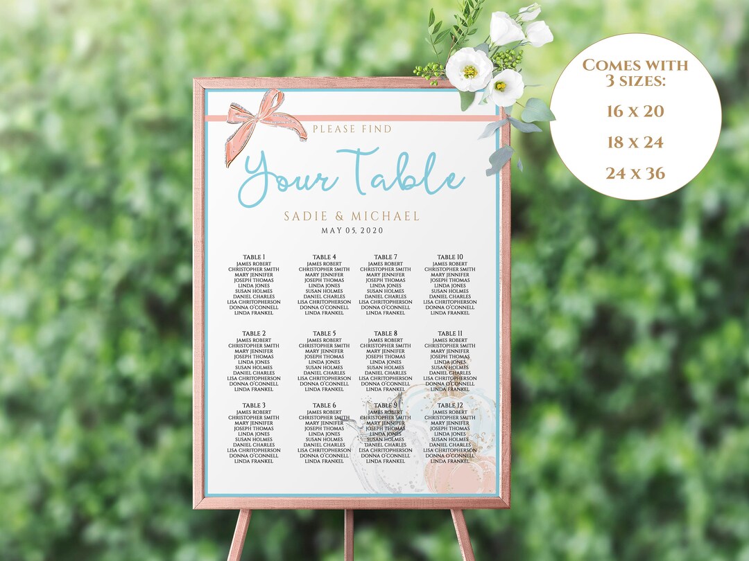 Cinderella Seating Chart Editable Template Instant Download Etsy