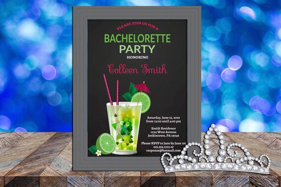 Electrique Anniversaire Ou Mojito Bachelorette Party Etsy