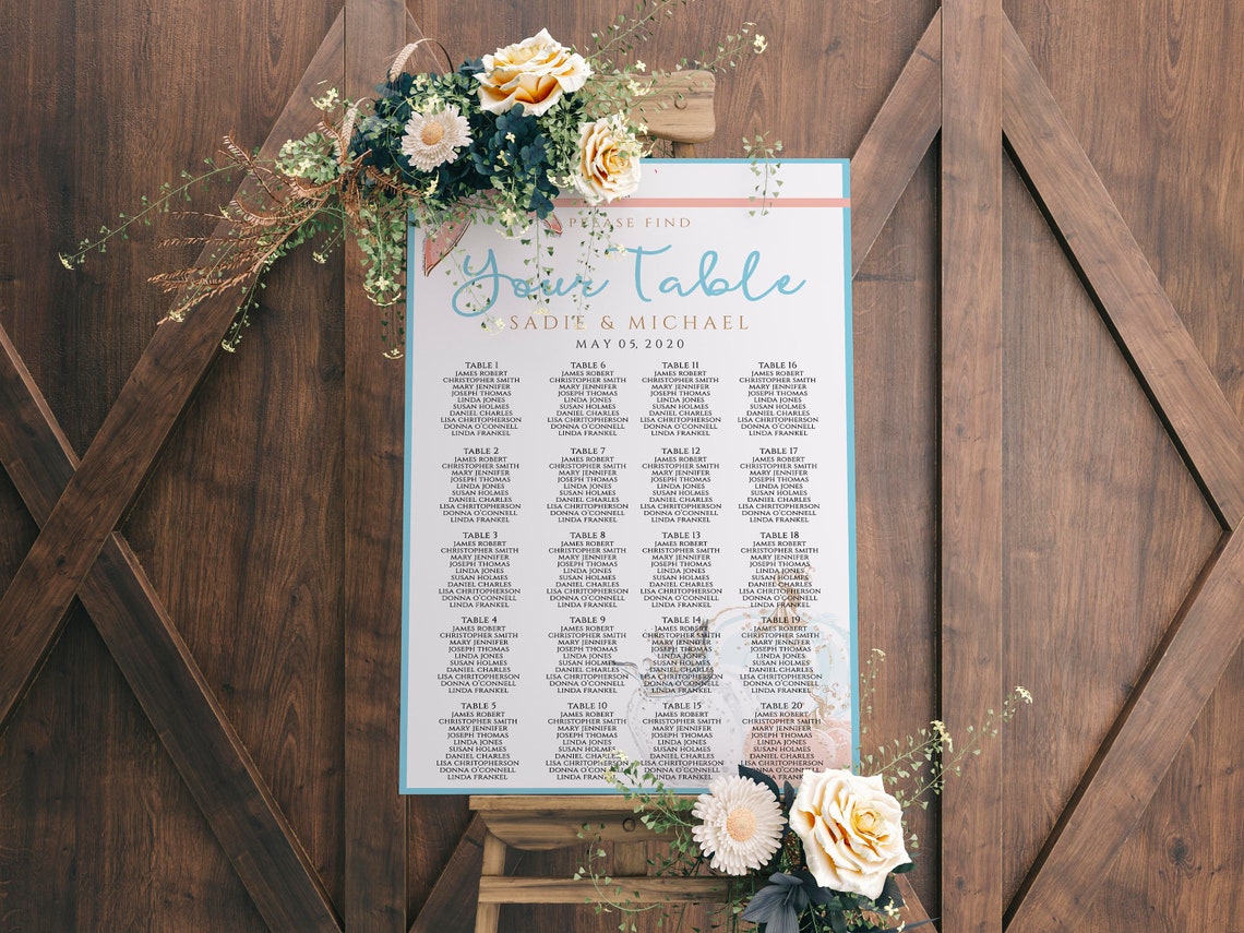 Cinderella Seating Chart Editable Template Instant Download Etsy