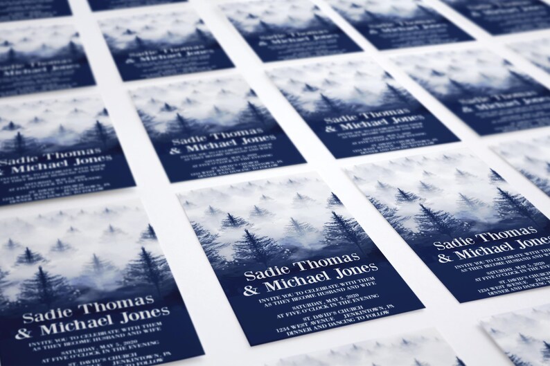 Winter Wedding Tree Wedding Winter Invite Outdoor Nature Wedding Forest Wedding Invitation Christmas Rustic Wedding Collection 039