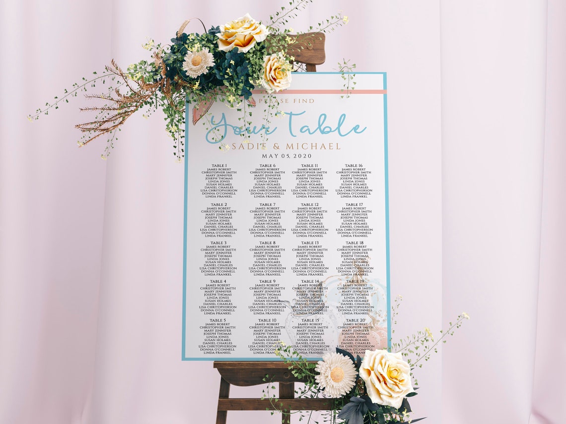 Cinderella Seating Chart Editable Template Instant Download Etsy