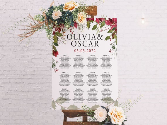 Christmas Wedding Seating Chart