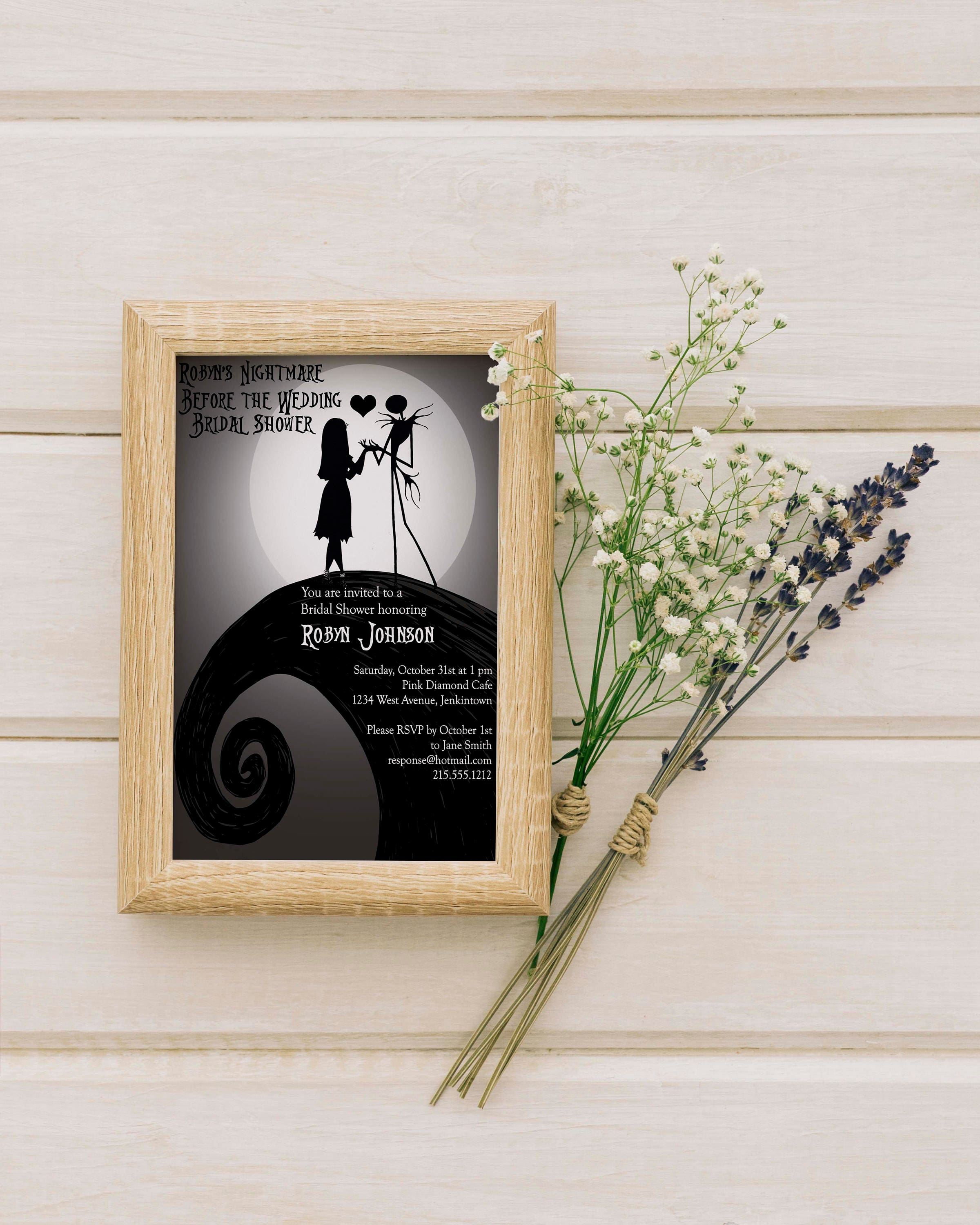 Nightmare Before Christmas Bridal Shower Invitation Halloween Etsy