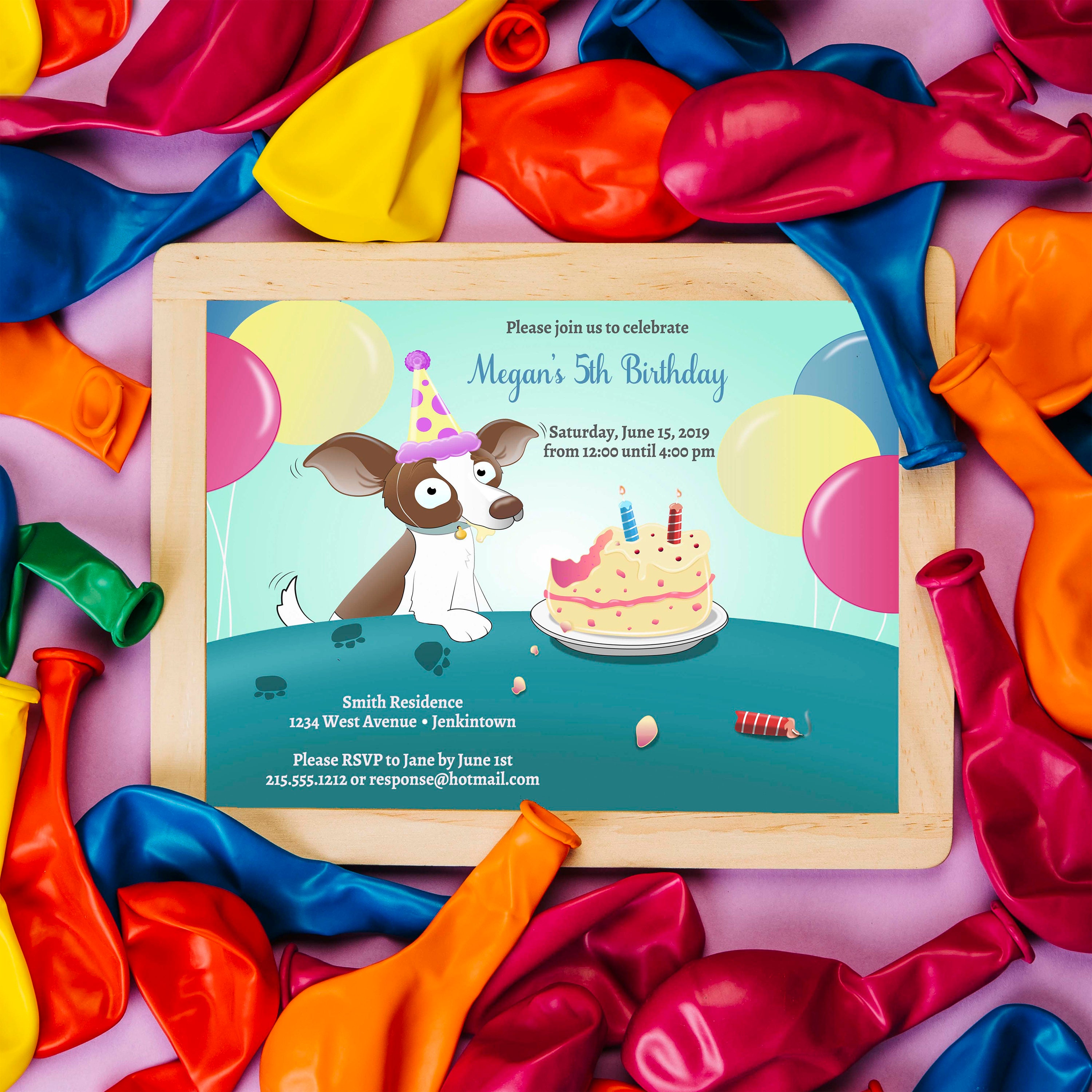 puppy-birthday-invitation-puppy-dog-birthday-invite-puppy-etsy-ireland