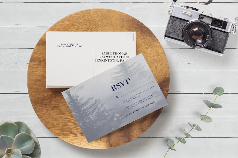 Winter Wedding Tree Wedding Winter Invite Outdoor Nature Wedding Forest Wedding Invitation Christmas Rustic Wedding Collection 039