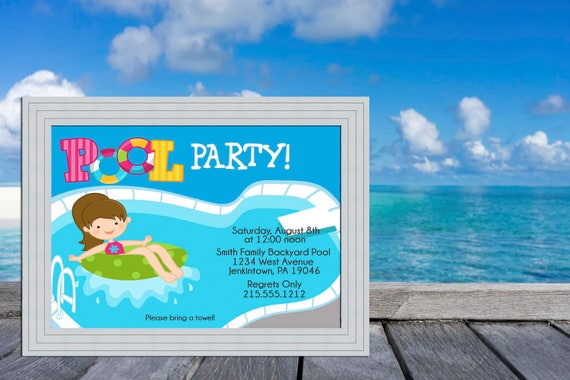 Jeune Fille Piscine Piscine Party Deck Piscine Party Etsy