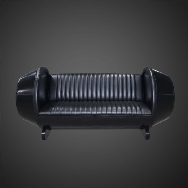 Handcrafted Aviator Black Jet Engine Cowling Sofa – Industrial Leather ...