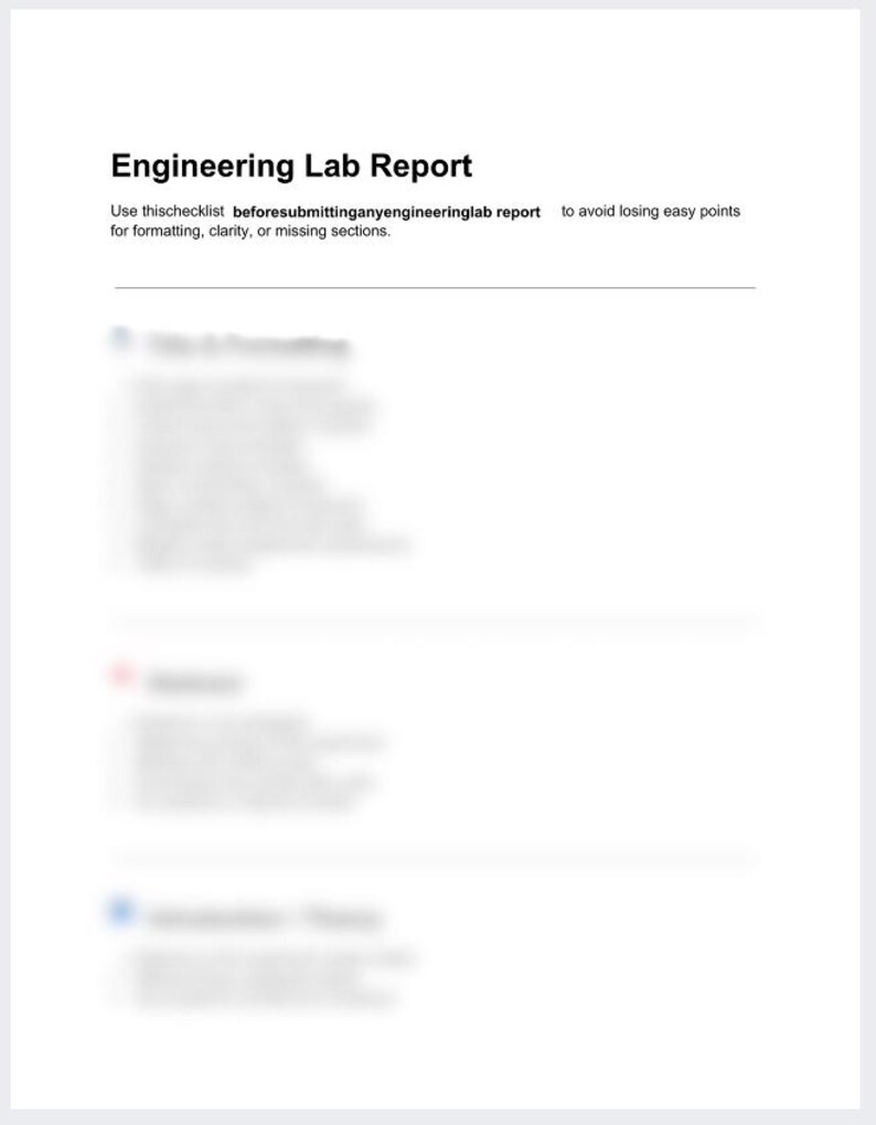 Engineering Lab Report Checklist (STEM) - Etsy