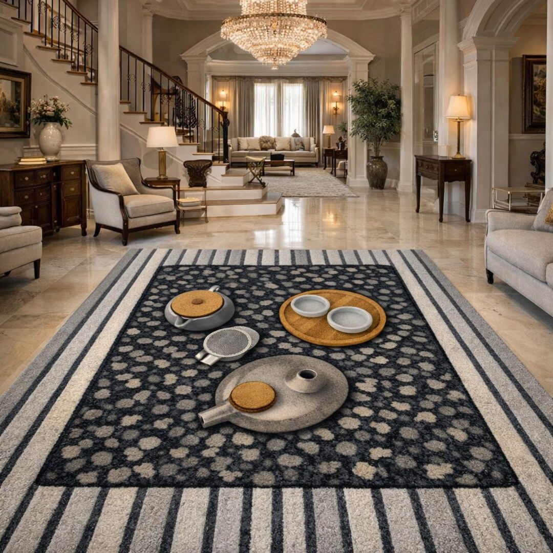 High Low Rug Hand-tufted Wool Area Rug: Modern Abstract High-low Pile, Neutral ...