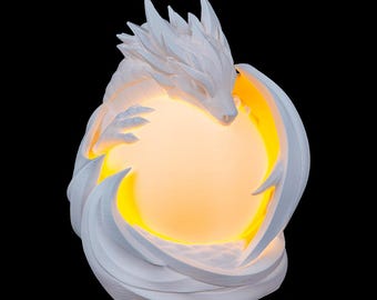Dragon Orb Lamp, 3D Printed Light, RGB Color Changing, Fantasy Decor, LED Night Light