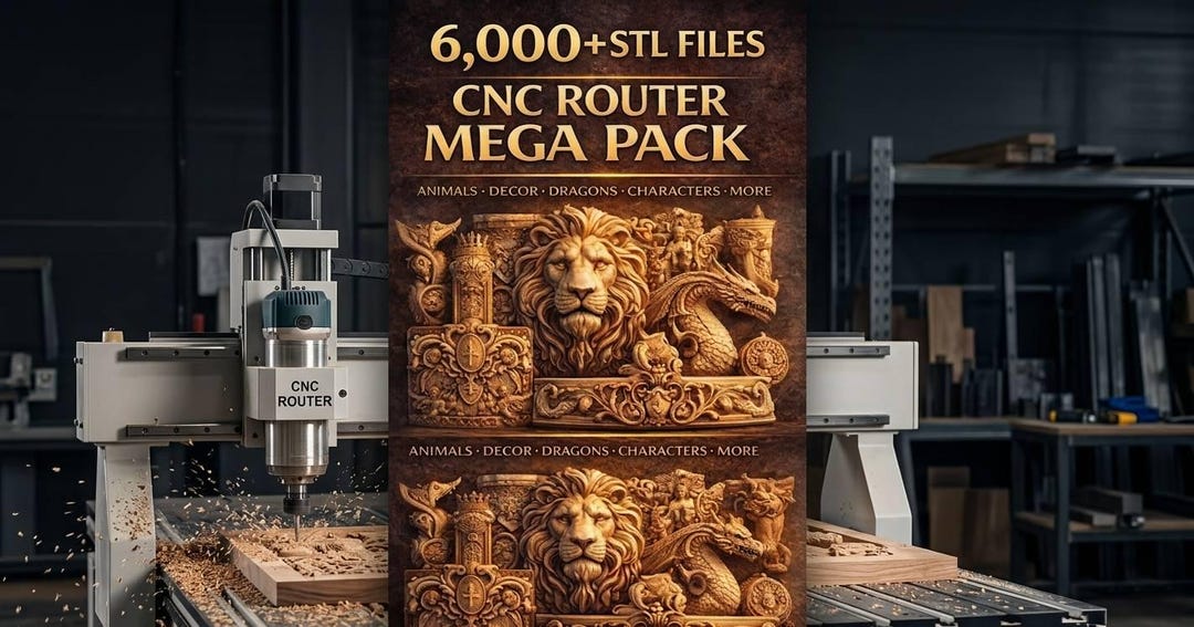 6000+ CNC Router STL Files | Wood Carving Relief Designs (digital ...