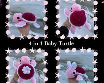 4 in 1 Baby Turtle Crochet Pattern-by Jamiesblossom