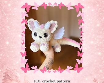 Patrón de ganchillo de dragón y gatito