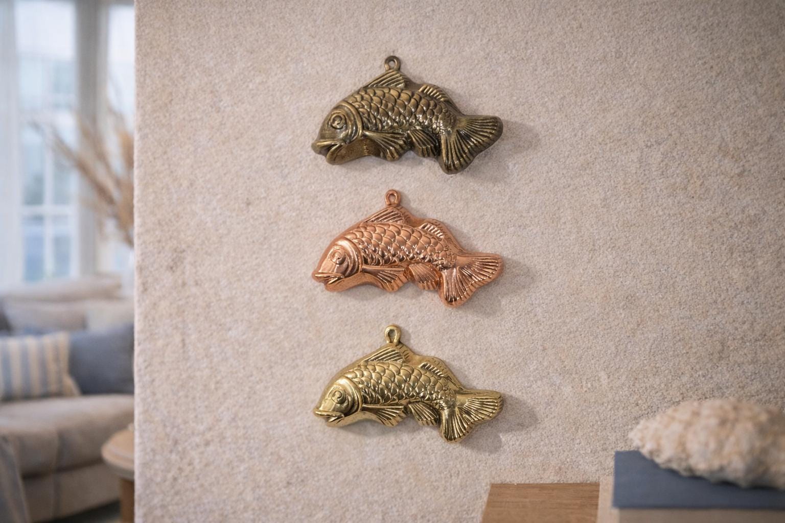Vintage Brass Fish Wall Decor - Etsy display picture 1