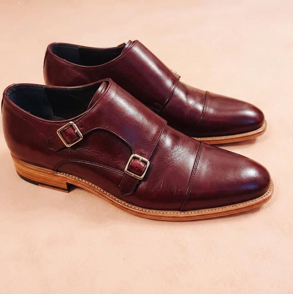 Vintage Hitchcock Wide Shoes Mens Size 7 4E Brown Oxblood Burgundy 100% Leather Hitchcock Oxfords & Derbys for Men on Sale up to 90% Off  main image 3