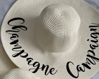 Champagne Campaign Wide Brim Sun Hat